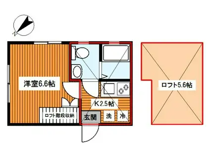 レイディアンス清水ヶ丘(1K/1階)の間取り写真