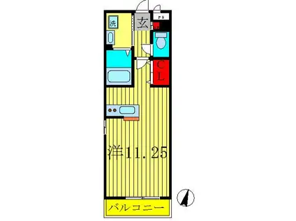 ベルレージュ(ワンルーム/3階)の間取り写真