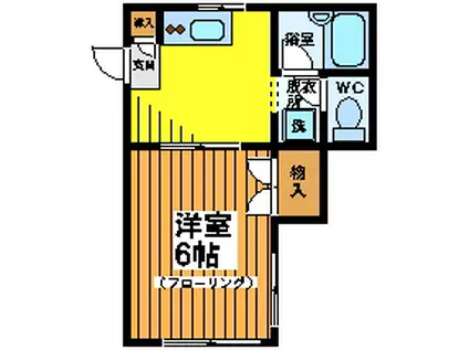 コーポ大原(1K/2階)の間取り写真