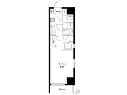 APPLE RESIDENCE水道橋 アップルレジデンス水道橋(1K/4階)の間取り写真