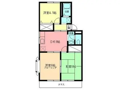 メゾンC(3DK/1階)の間取り写真