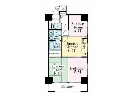 シティ田町(3DK/7階)の間取り写真