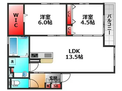 CASA FILANTE VOL.III(2LDK/2階)の間取り写真