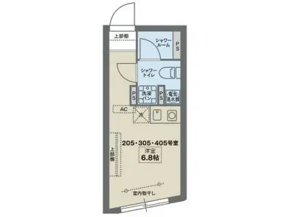 COCOFLAT西大井(ワンルーム/4階)の間取り写真