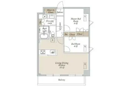 HF東尾久レジデンス(2LDK/5階)の間取り写真