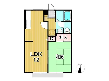 サンフローラ(1LDK/1階)の間取り写真