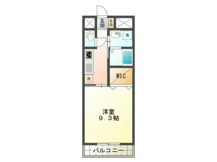 ファーストステージU(1K/4階)の間取り写真