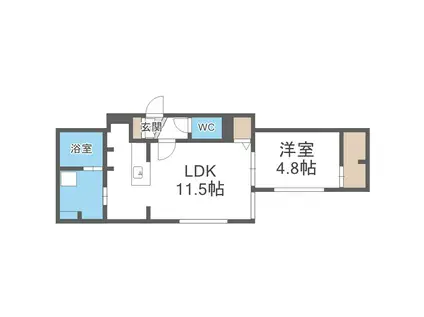 GLOIRE(1LDK/4階)の間取り写真