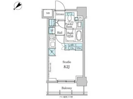 パークアクシス横浜反町公園(ワンルーム/2階)の間取り写真