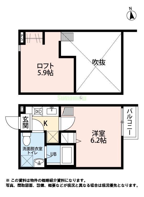 ブエナビスタ長町(1K/2階)の間取り写真