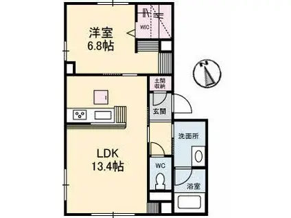LITTLE WING(1LDK/1階)の間取り写真
