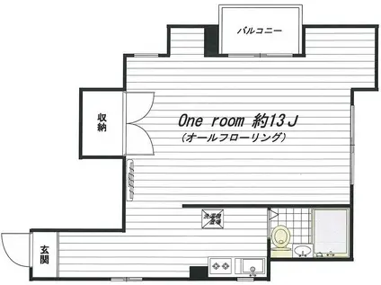 榊原ビル(ワンルーム/3階)の間取り写真