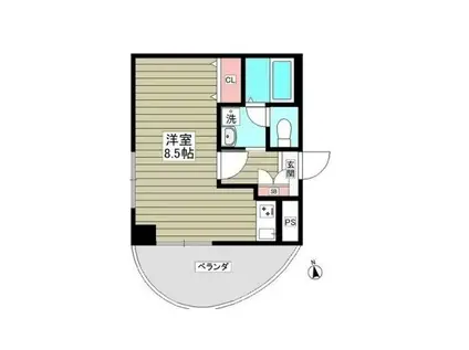 シャトール田口金沢八景(ワンルーム/2階)の間取り写真