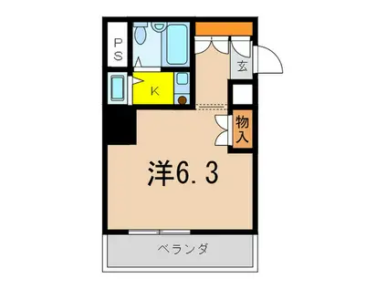 ジョイフル六甲V(1K/6階)の間取り写真