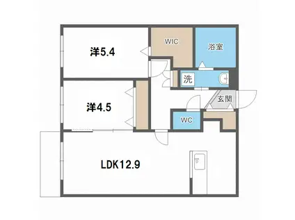 メゾンMT北野(2LDK/4階)の間取り写真