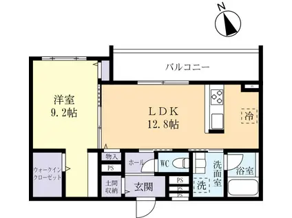 カーサ・フェリーチェさくらの杜(1LDK/3階)の間取り写真