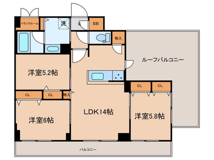 ロイジェント志村坂上(3LDK/7階)の間取り写真