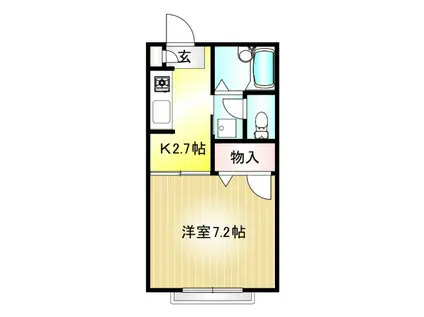 クレストール有馬(1K/2階)の間取り写真