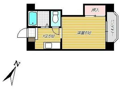 居川ビル(1K/2階)の間取り写真