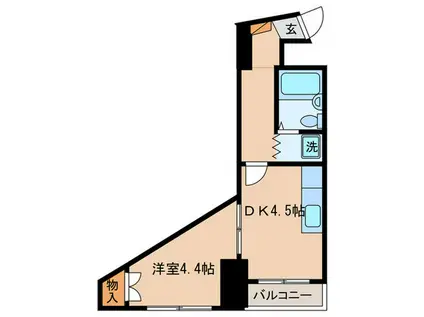 カーサーイトー(1DK/2階)の間取り写真