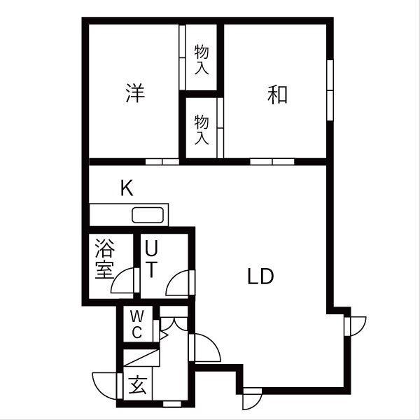 SK72(2LDK/2階)の間取り写真