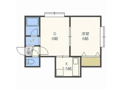 ピュア大通(1LDK/3階)の間取り写真