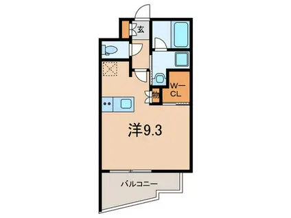 ウェルスクエア西宮(ワンルーム/1階)の間取り写真