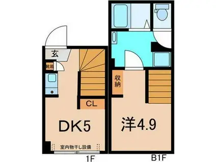 KK PLACE西早稲田(1DK/1階)の間取り写真