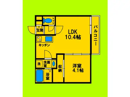 ソア 豊中庄内(1LDK/3階)の間取り写真