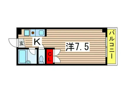 フローラル壱番館(1K/1階)の間取り写真