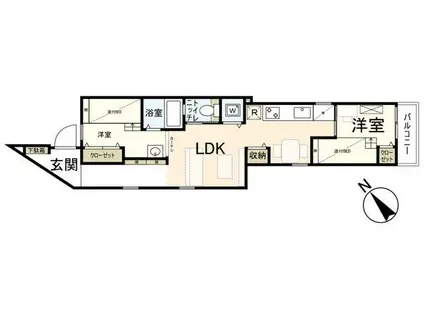 モジュールH(2LDK/2階)の間取り写真