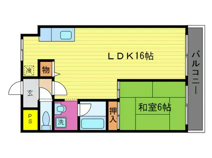 レジデンス桂川(1LDK/2階)の間取り写真