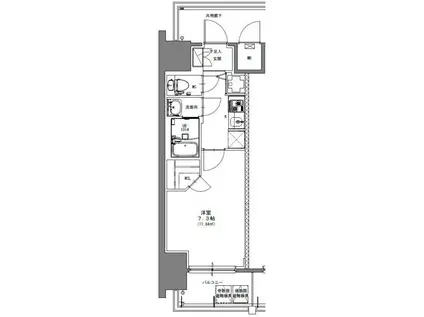 S-RESIDENCE浅間町駅前AXIAL(1K/4階)の間取り写真