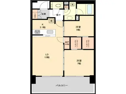 シティタワー国分寺ザ・ツイン ウエスト(2LDK/9階)の間取り写真