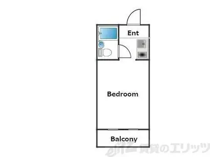 淡路エンビィハイツ(ワンルーム/4階)の間取り写真