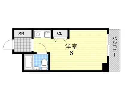 朝日プラザパレ・セーヌ(ワンルーム/2階)の間取り写真