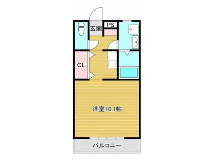 中島マンション(ワンルーム/4階)の間取り写真