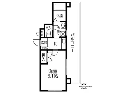 サイレンス森(1K/3階)の間取り写真