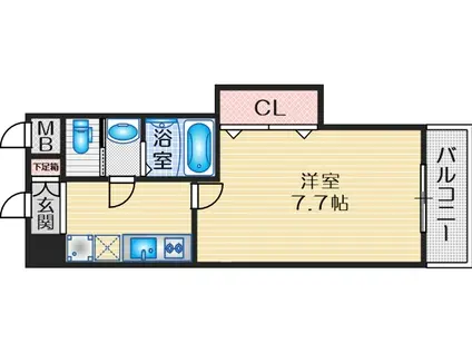 LUXE 江坂北(1K/7階)の間取り写真