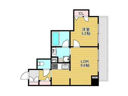 PARC DE VERT ESAKA(1LDK/7階)の間取り写真