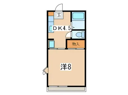 グランフレグランス2(1DK/2階)の間取り写真