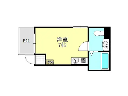 創ハイツ(ワンルーム/6階)の間取り写真