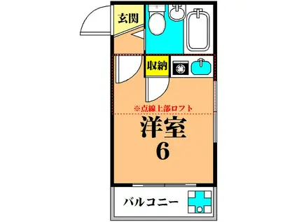 スターハイツ(ワンルーム/1階)の間取り写真