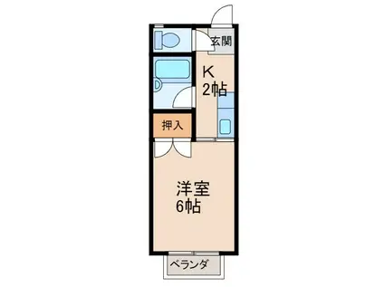 ホワイトハイツ(1K/1階)の間取り写真