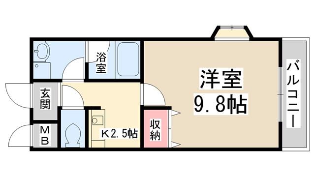 コーポサラーム(1K/1階)の間取り写真