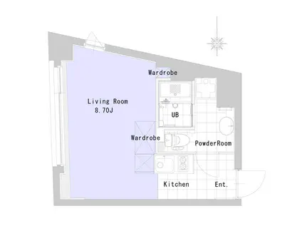 EXAM代々木(1K/3階)の間取り写真