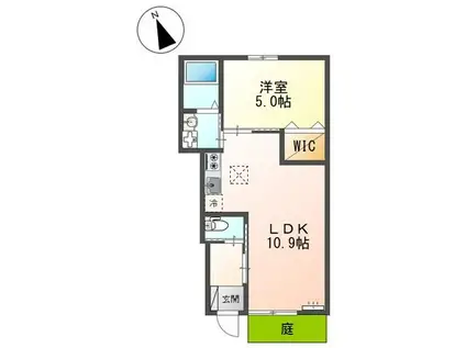 VIOLET清和園(1LDK/1階)の間取り写真
