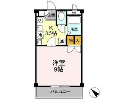 アルテールII(1K/1階)の間取り写真