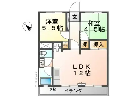 新清洲マンション(2LDK/3階)の間取り写真