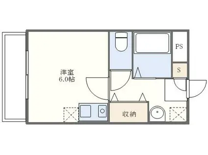 ビューライフ玖島(ワンルーム/3階)の間取り写真